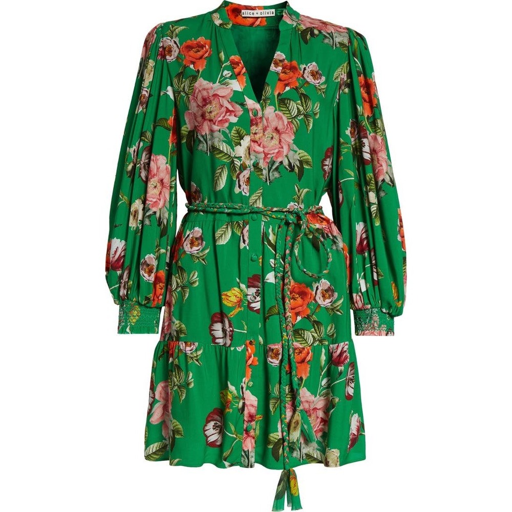 Alice + Olivia Antonette Floral Belted Minidress in Hamptons Floral Large | Sz 2 - Picture 5 of 11